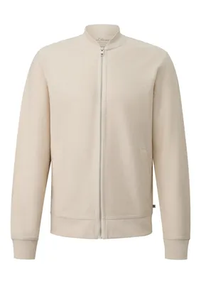 s.Oliver Sweatshirt Jacke mit Bomberkragen – GREY/BLACK