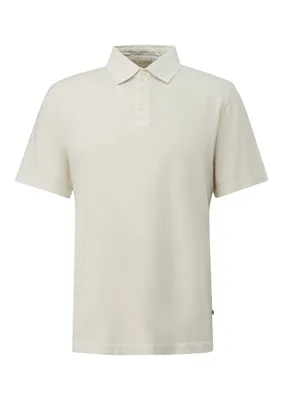 s.Oliver Polo-Shirt mit Garment Dye und Label-Patch – GREY/BLACK