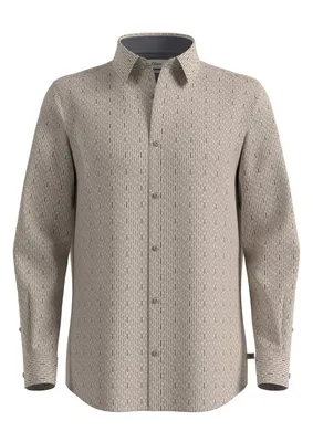 s.Oliver Regular Fit: Hemd mit All-over-Print und Kentkragen – GREY/BLACK