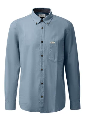 s.Oliver Regular Fit: Hemd mit Button Down-Kragen und Brusttasche – BLUE