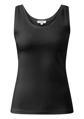 s.Oliver T-Shirt im Slim Fit mit Rundhalsausschnitt – Grau / Schwarz