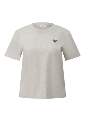 s.Oliver T-Shirt mit Artwork im Regular Fit – Braun
