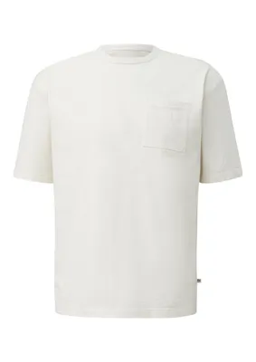 s.Oliver T-Shirt aus Heavy Jersey mit Brusttasche im Modern Fit – Weiß