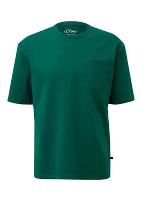s.Oliver T-Shirt aus Heavy Jersey mit Brusttasche im Modern Fit – GREEN