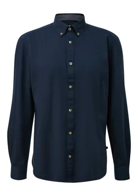 s.Oliver Regular Fit: Weiches Hemd mit Button Down-Kragen – BLUE