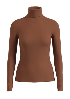 s.Oliver Langarm-Shirt im Slim Fit mit Rollkragen – BROWN
