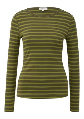 s.Oliver Langarm-Shirt im Slim Fit mit Rundhalsausschnitt – GREEN