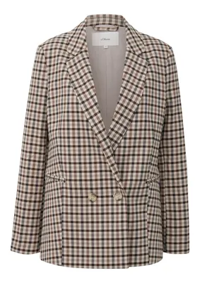 s.Oliver Blazer mit Reverskragen und Knöpfen – GREY/BLACK