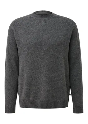s.Oliver Raglan-Strickpullover aus 100% Lammwolle – GREY/BLACK