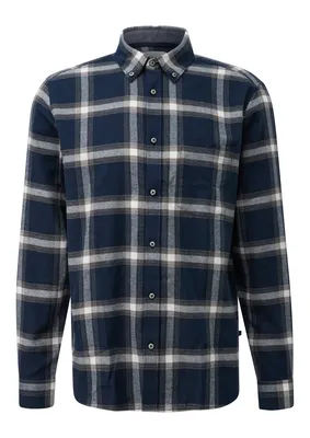 s.Oliver Regular Fit: Flanellhemd mit Karomuster – BLUE