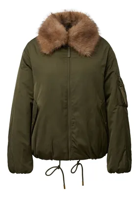 s.Oliver Blouson mit Webpelzkragen – GREEN