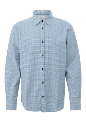 s.Oliver Regular Fit: Kariertes Hemd mit Kentkragen – Blau