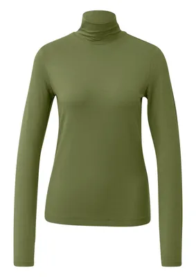 s.Oliver Langarm-Shirt mit Rollkragen im Slim Fit – GREEN