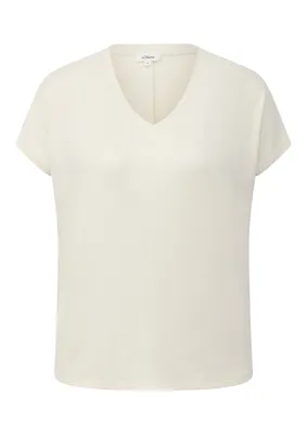 s.Oliver T-Shirt mit Folienprint im Relaxed Fit – WHITE