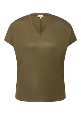 s.Oliver T-Shirt mit Folienprint im Relaxed Fit – Grün