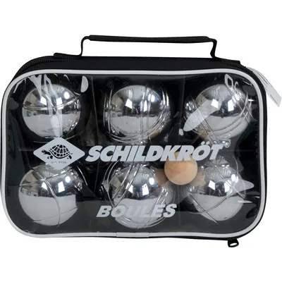 Schildkröt =STAHL BOCCIA Set, 2x3 Stahlkugeln+Zielkugel, Tragetasche – KEINE FARBE