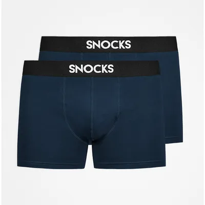 Snocks Boxershorts with Logo Men, 2pcs – NAVY