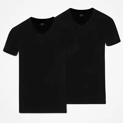 Snocks V-Neck RT 2er-Pack Herren – Schwarz