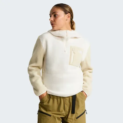 The North Face W YUMIORI 1/4 ZIP HOOD NOVELTY – WHITE DUNE/DESERT STO
