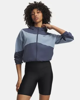 Under Armour Rival Woven Kapuzenjacke Damen – DOWNPOUR GRAY