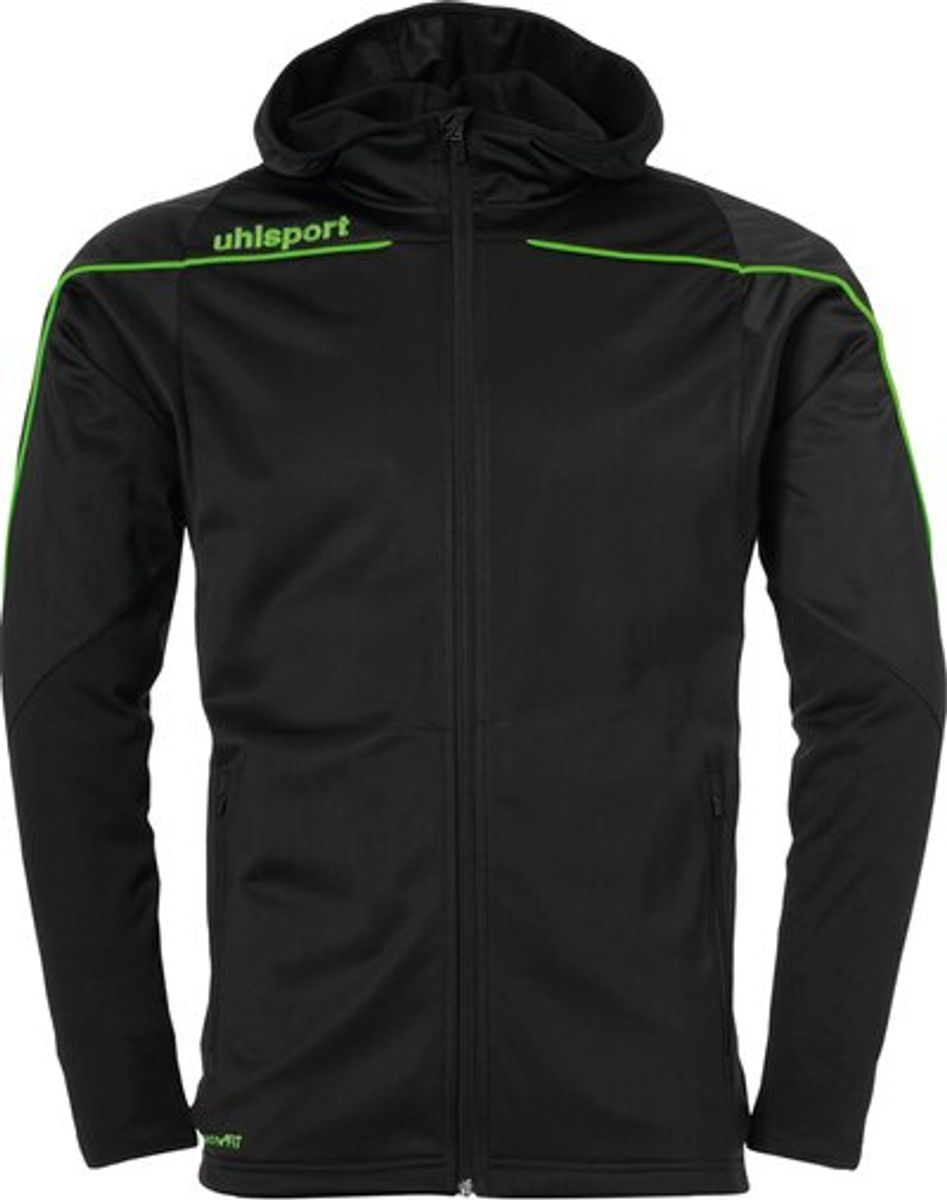 Uhlsport Stream 22 TRACK HOOD JACKET – schwarz/fluo grün