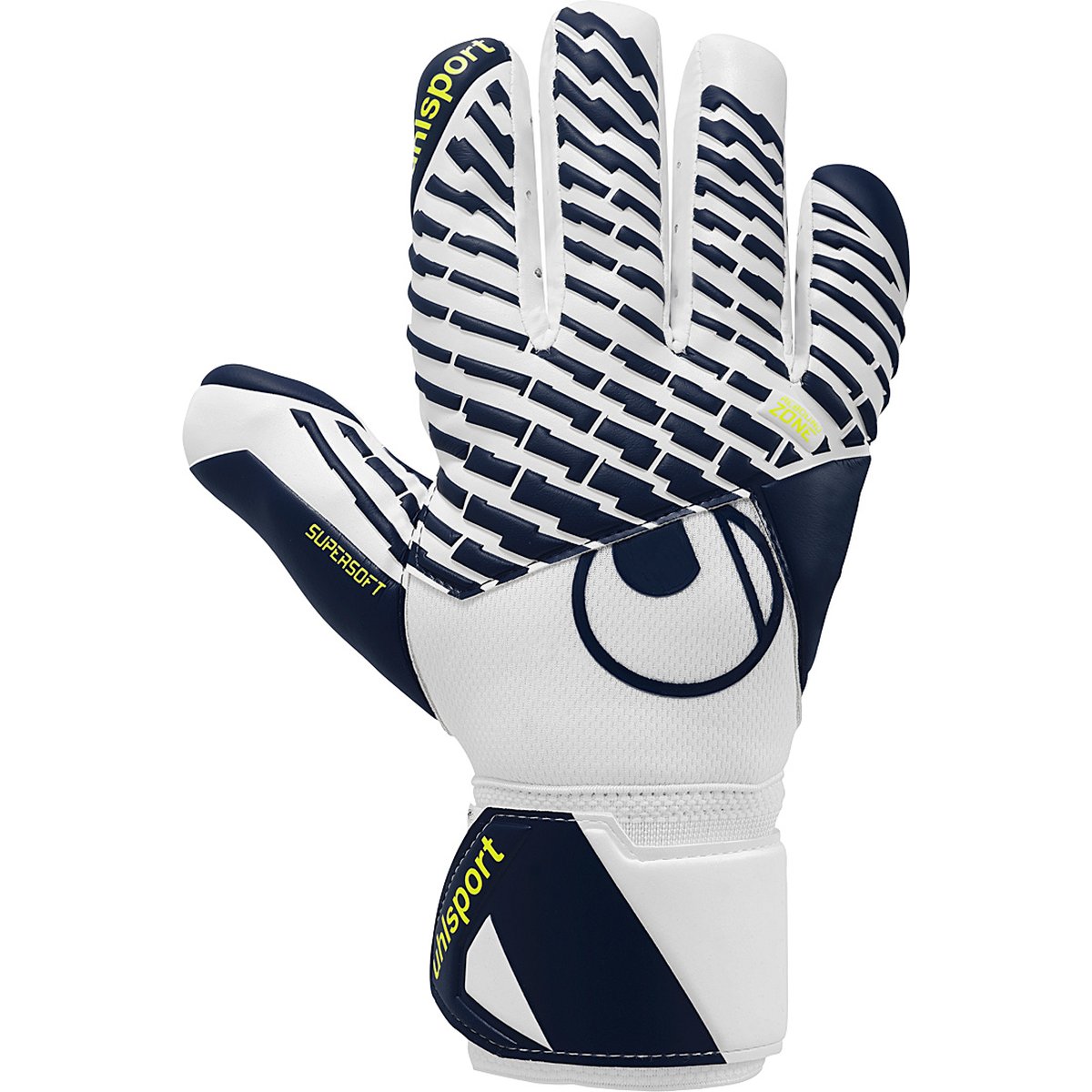 Uhlsport FM Supersoft HN Torwarthandschuh – WEIß/MARINE/FLUO GELB