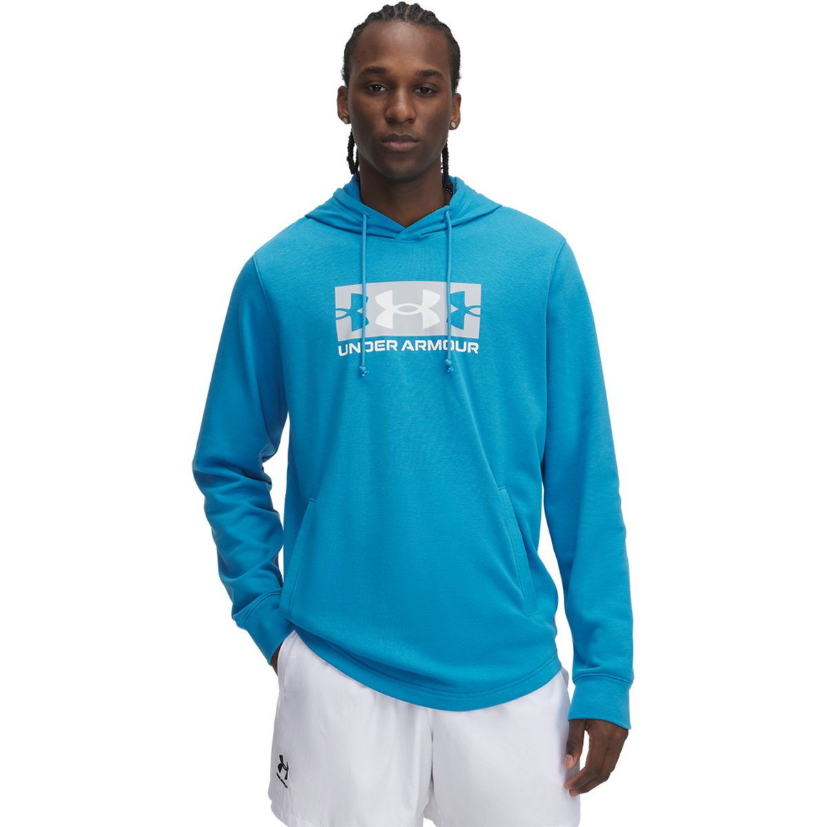 Under Armour UA RIVAL TERRY LOGO HOOD – ETHER BLUE