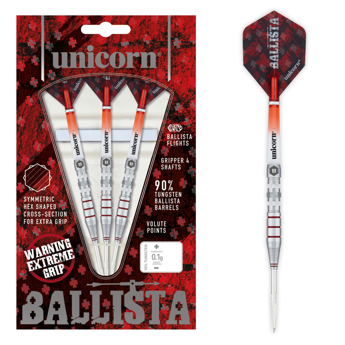 Unicorn Ballista Style 3 Tungsten Steel Darts – SILBER