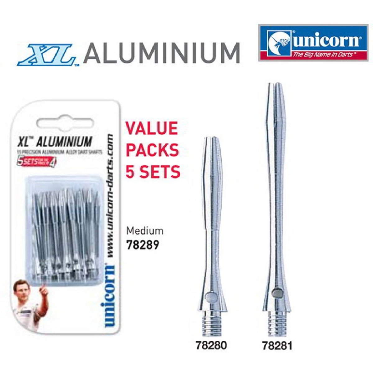 Unicorn XL Aluminium Shaft – SILBER