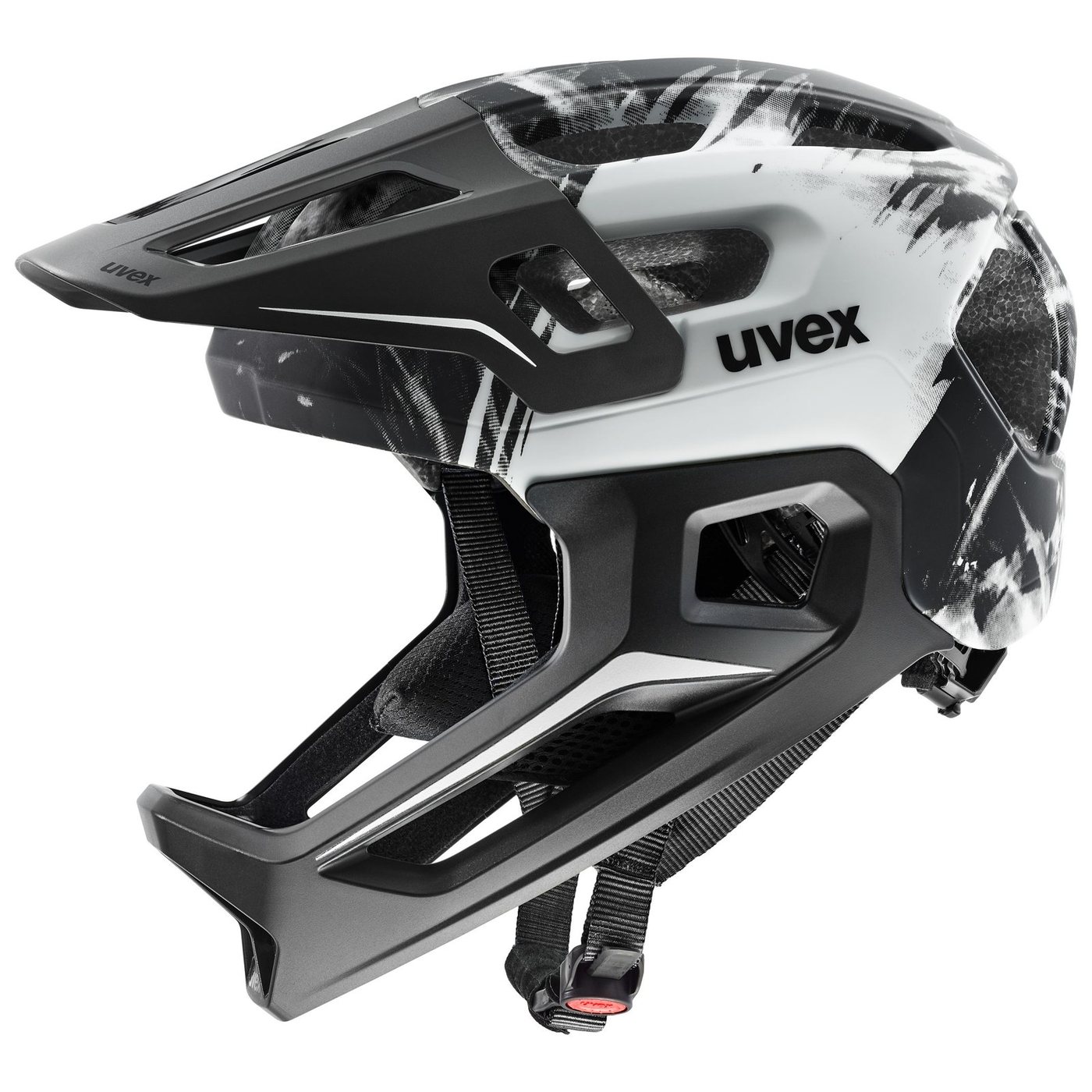 uvex react jr. fullface – BLACK-WHITE MATT